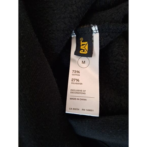 Caterpillar Men's Size Medium Black Logo Embroidered Hoodie Sweatshirt - Picture 6 of 6